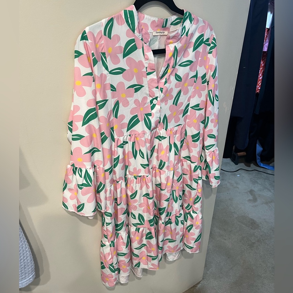 Pink floral dress worn once